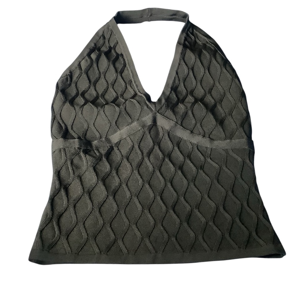 NWT GUESS Textured Halter Top Black Women’s size XS